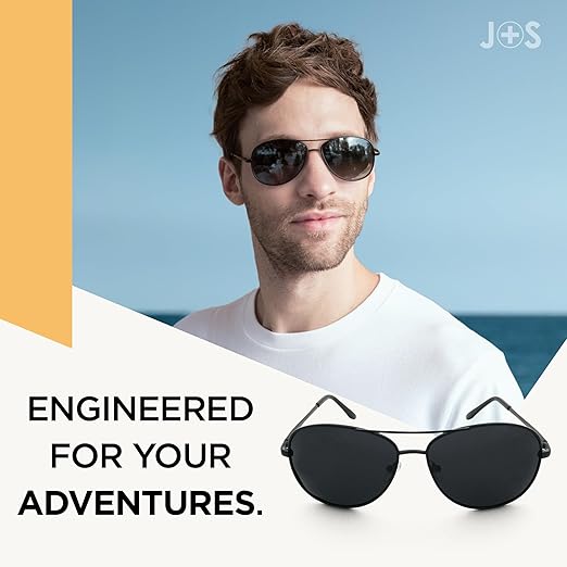 +S Premium Military Style Classic Aviator Sunglasses, Polarized, 100% UV protection for Men Women - Image 3