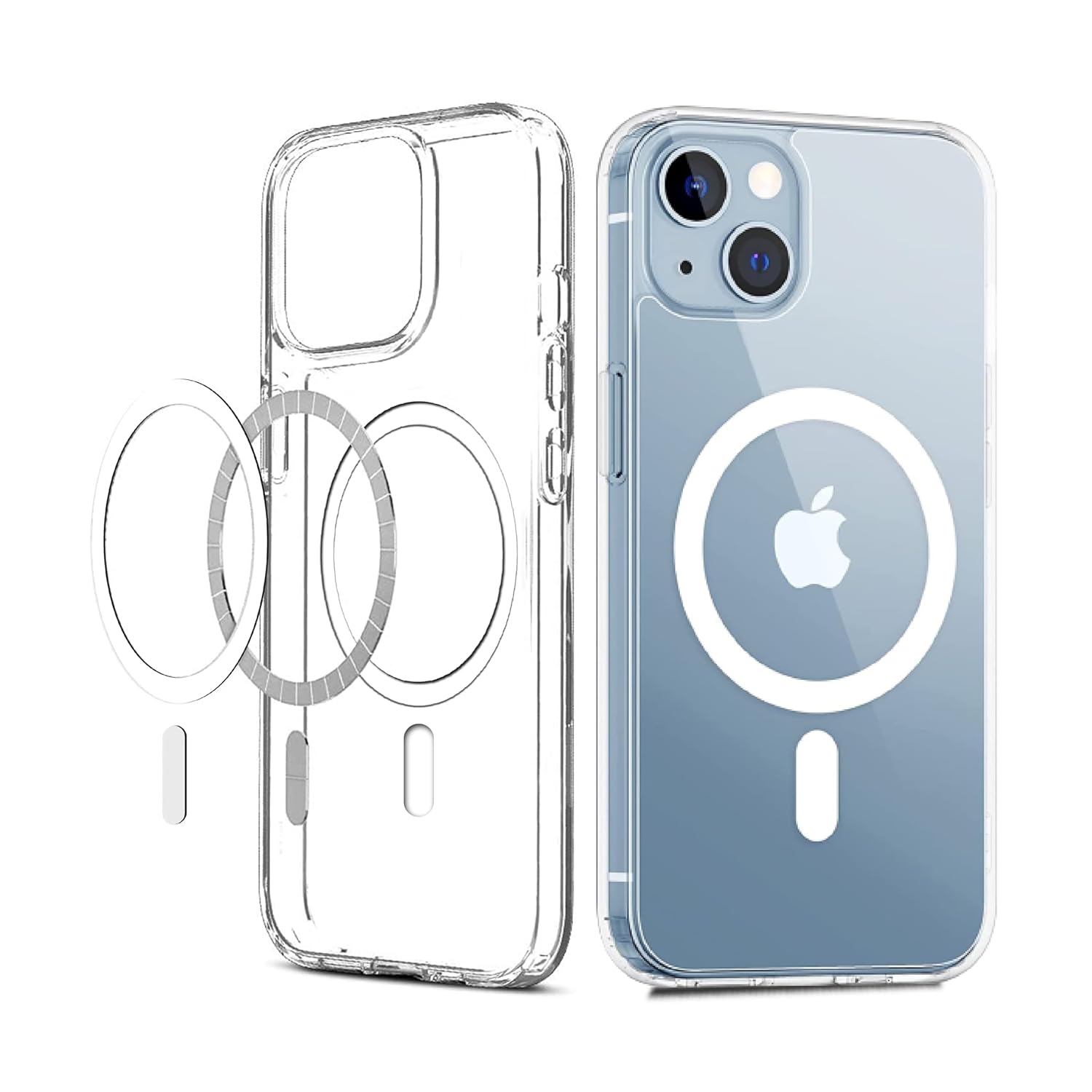 CEDO Magfit Cover for iPhone 13/14 | Mag-Safe Wireless Charging | Designed with Magnetic Lock Shockproof Phone Bumper Transparent Back Case Cover (Transparent)